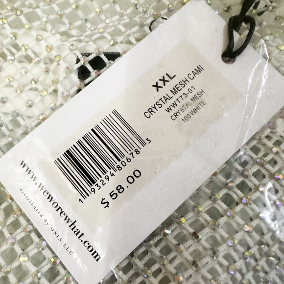 NWT- WeWoreWhat x Revolve Crystal Mesh Cami Top - Picture 5 of 10